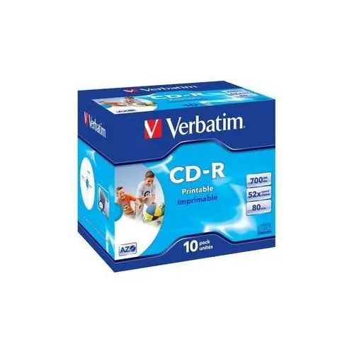 obrázek produktu VERBATIM CD-R(10-Pack)Jewel/Printable/52x/700MB