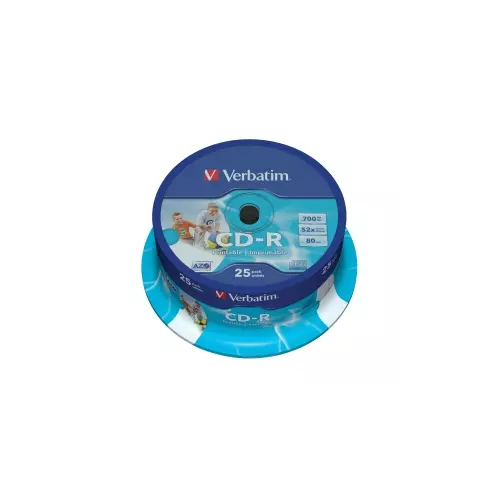 obrázek produktu VERBATIM CD-R(25-Pack)Spindle/Printable/52x/700MB
