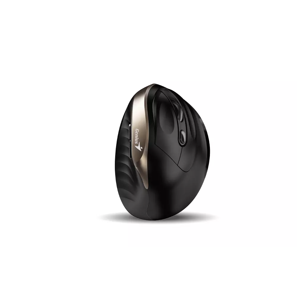 Obrázek produktu Genius Ergo 8250S/Vertikální/Optická/Pro praváky/1 600 DPI/Bezdrátová USB/Černá-zlatá