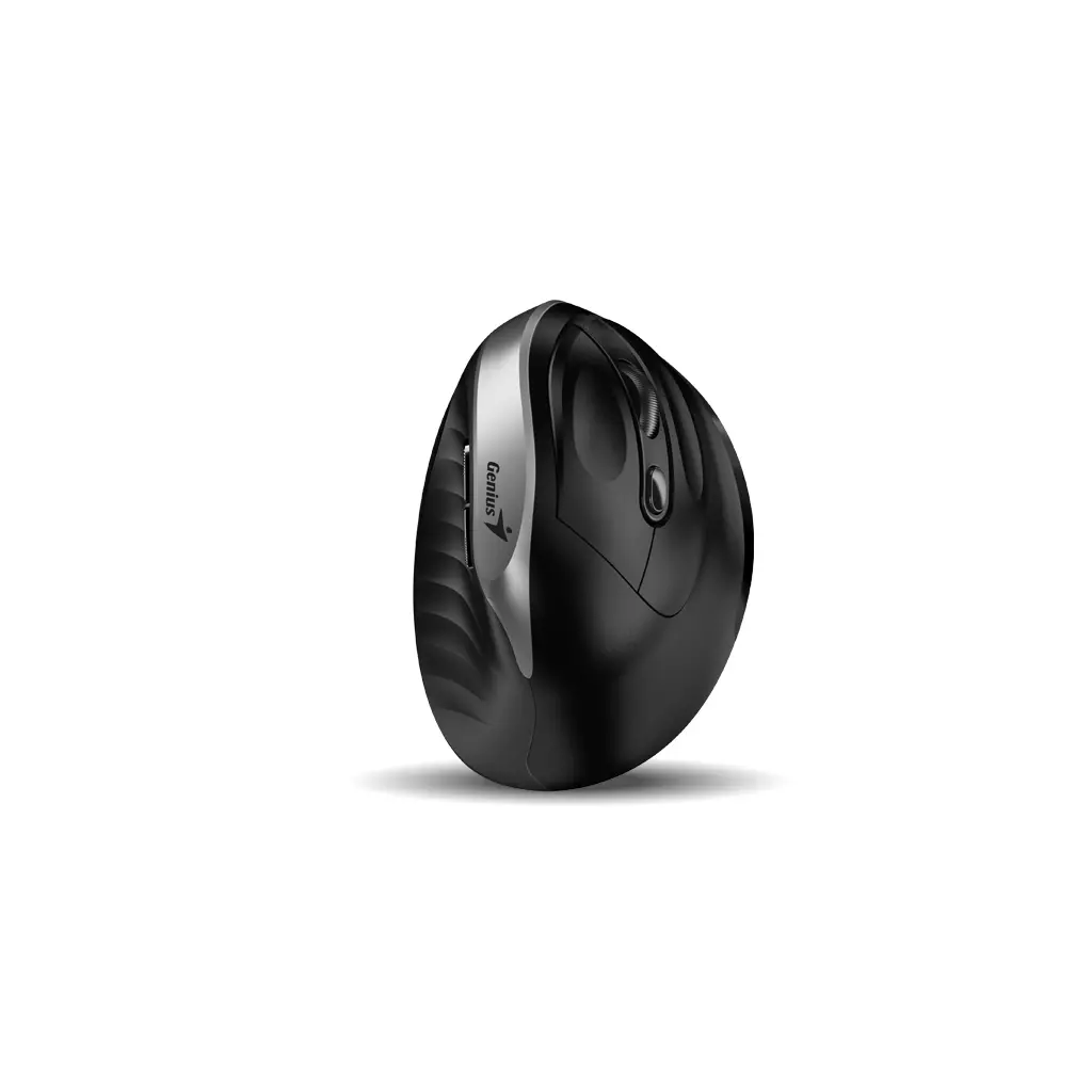 Obrázek produktu Genius Ergo 8250S/Vertikální/Optická/Pro praváky/1 600 DPI/Bezdrátová USB/Černá-stříbrná