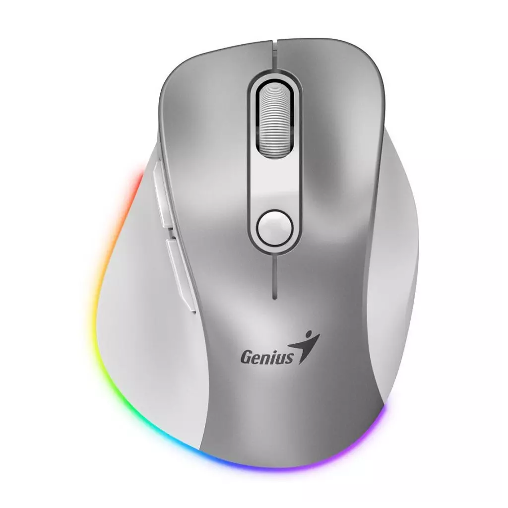 Obrázek produktu Genius Ergo 9000S Pro/Ergonomická/Optická/Pro praváky/2 400 DPI/USB+BT/Stříbrná