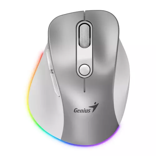 obrázek produktu Genius Ergo 9000S Pro/Ergonomická/Optická/Pro praváky/2 400 DPI/USB+BT/Stříbrná