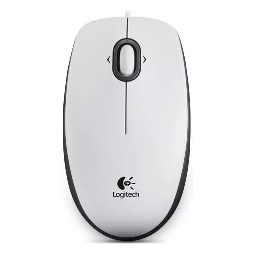 obrázek produktu Logitech B100/Kancelářská/Optická/800 DPI/Drátová USB/Bílá