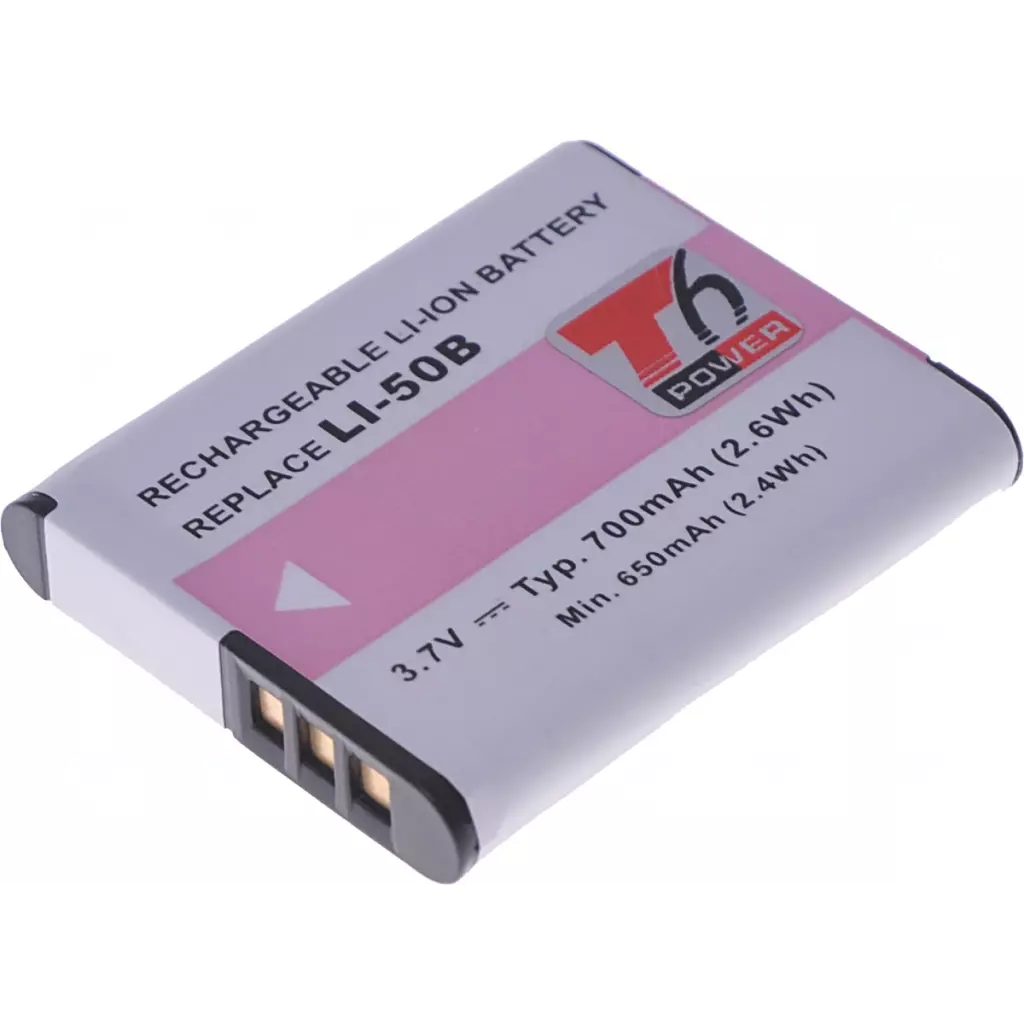 Obrázek produktu Baterie T6 Power Li-50B, D-Li92, DB-100, VW-VBX090, NP-150, LB-050, LB-052, GB-50A, 700mAh, 2,6Wh