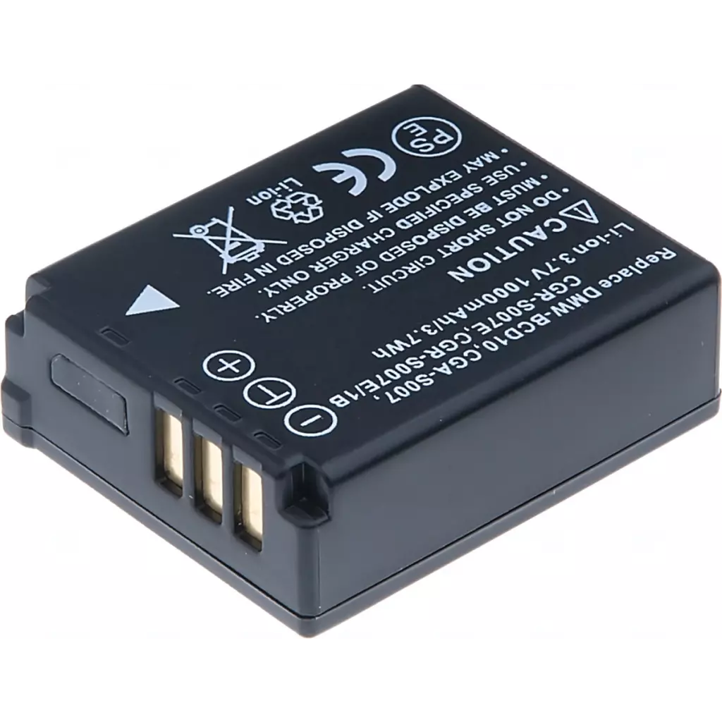 Obrázek produktu Baterie T6 Power Panasonic DMW-BCD10, CGA-S007, CGR-S007E, CGR-S007E/1B, 1000mAh, 3,7Wh