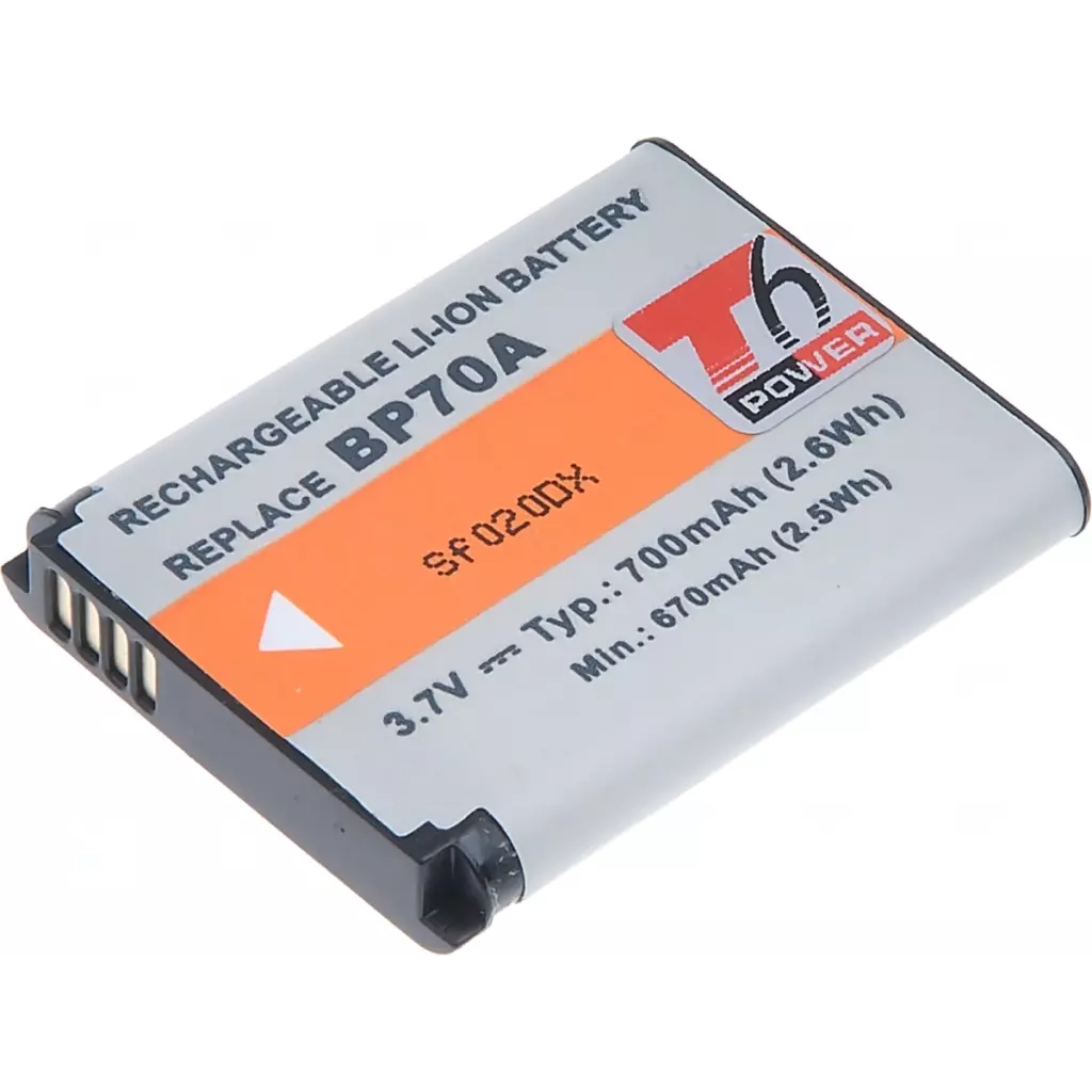 Obrázek produktu Baterie T6 Power Samsung BP-70A, BP70A, SLB-70A, 700mAh, 2,6Wh