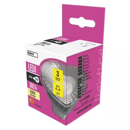 obrázek produktu EMOS LED CLS MR16 4,5W(28W) 380lm GU5.3 WW