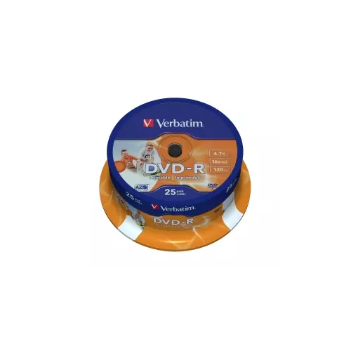 obrázek produktu VERBATIM DVD-R(25-Pack)Spindl/Printable/16x/4.7GB