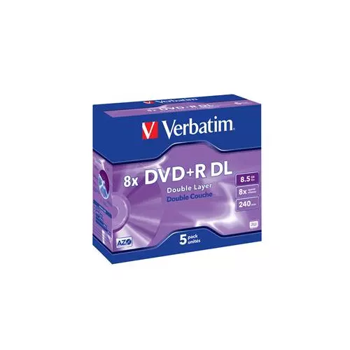 obrázek produktu VERBATIM DVD+R(5-pack)DoubleLayer/Jewel/8x/8,5GB