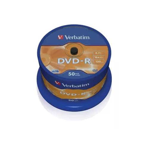 obrázek produktu VERBATIM DVD-R(50-Pack)Spindl/MattSlvr/16x/4.7GB