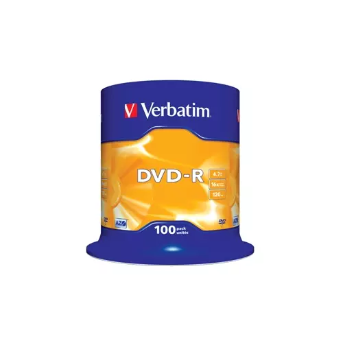 obrázek produktu VERBATIM DVD-R(100-Pack)Spindl/MattSlvr/16x/4.7GB