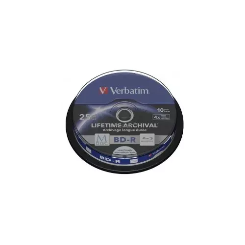 obrázek produktu VERBATIM Blu-ray BD-R M-Disc 25GB 4x Printable, 10-cake