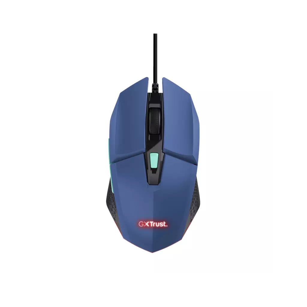 Obrázek produktu TRUST GXT 109 FELOX/Herní/Optická/Pro praváky/6 400 DPI/Drátová USB/Modrá