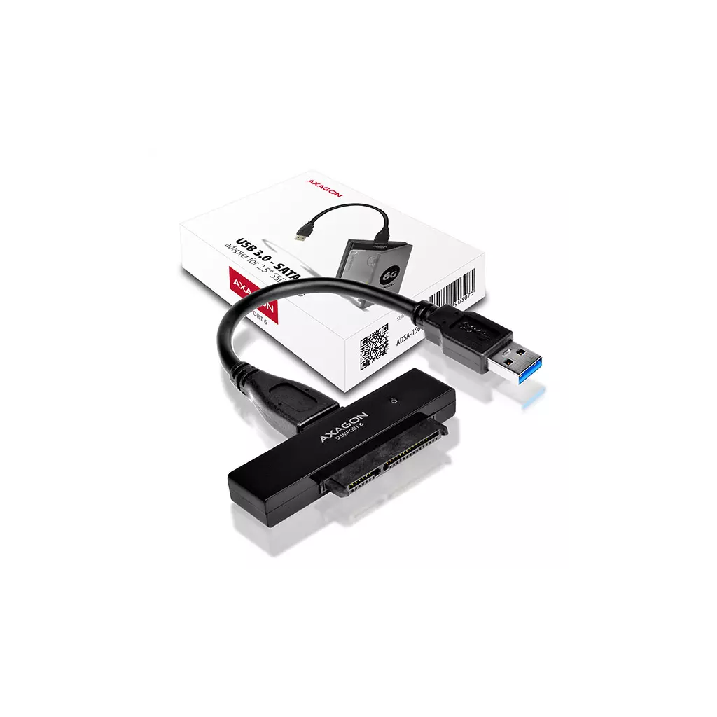 Obrázek produktu AXAGON ADSA-1S6, USB 3.2 Gen 1 - SATA 6G SSD/HDD adaptér vč. 2.5