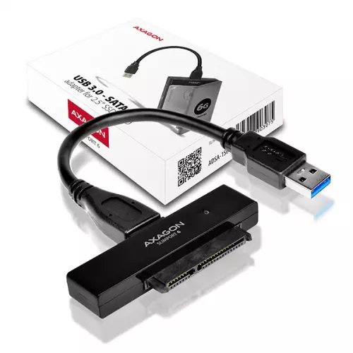 obrázek produktu AXAGON ADSA-1S6, USB 3.2 Gen 1 - SATA 6G SSD/HDD adaptér vč. 2.5" pouzdra