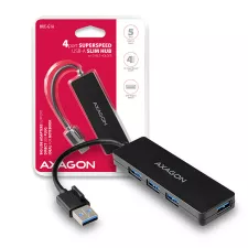 obrázek produktu AXAGON HUE-G1A, 4x USB 3.2 Gen 1 SLIM hub, kabel Type-A 14cm napevno