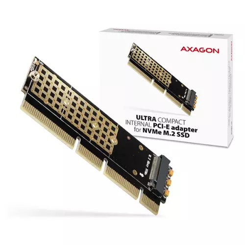 obrázek produktu AXAGON PCEM2-1U, PCIe x16/x8/x4 - M.2 NVMe M-key slot adaptér, 1U