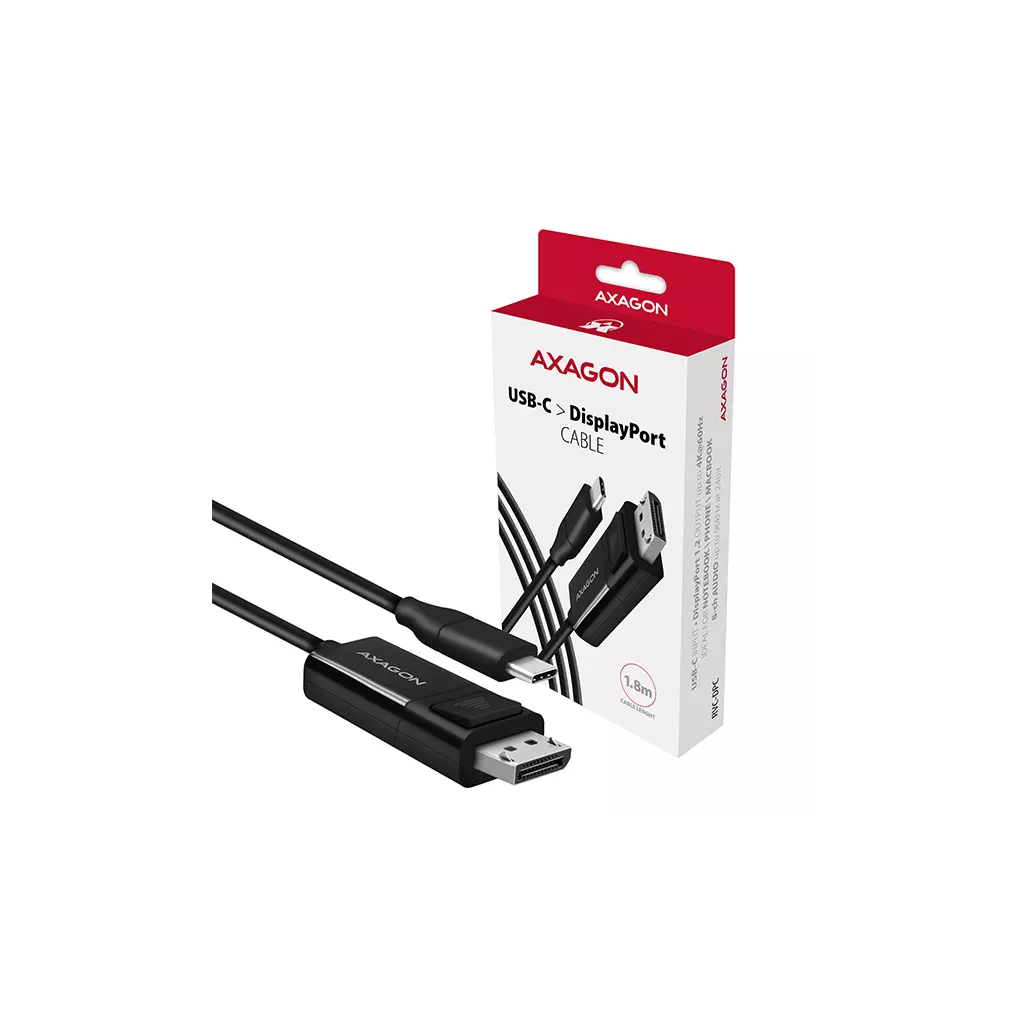 Obrázek produktu AXAGON RVC-DPC, USB-C -> DisplayPort redukce / kabel 1.8m, 4K/60Hz