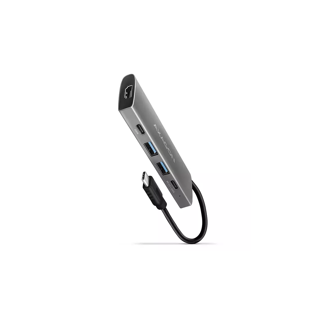 Obrázek produktu AXAGON HMC-5G2, USB 10Gbps hub, porty 2x USB-A, 2x USB-C, HDMI 4k/60, PD 100W, kabel USB-C 13cm