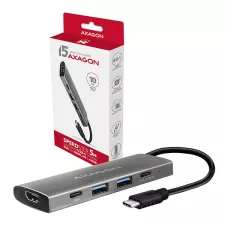 obrázek produktu AXAGON HMC-5G2, USB 3.2 Gen 2 10 Gb/s hub, porty 2x USB-A, 2x USB-C, HDMI, PD 60W, kabel USB-C 13cm
