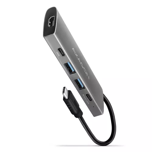 obrázek produktu AXAGON HMC-5G2, USB 10Gbps hub, porty 2x USB-A, 2x USB-C, HDMI 4k/60, PD 100W, kabel USB-C 13cm