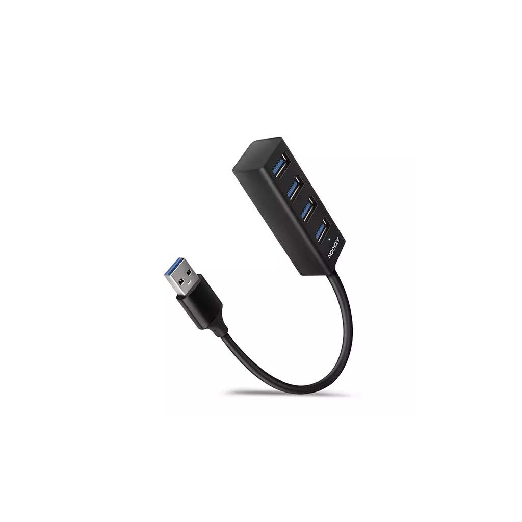 Obrázek produktu AXAGON HUE-M1A, 4x USB 3.2 Gen 1 MINI hub, kovový, kabel USB-A 20cm