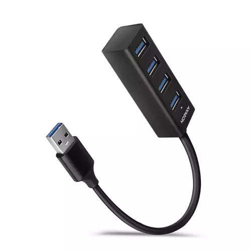 obrázek produktu AXAGON HUE-M1A, 4x USB 3.2 Gen 1 MINI hub, kovový, kabel USB-A 20cm