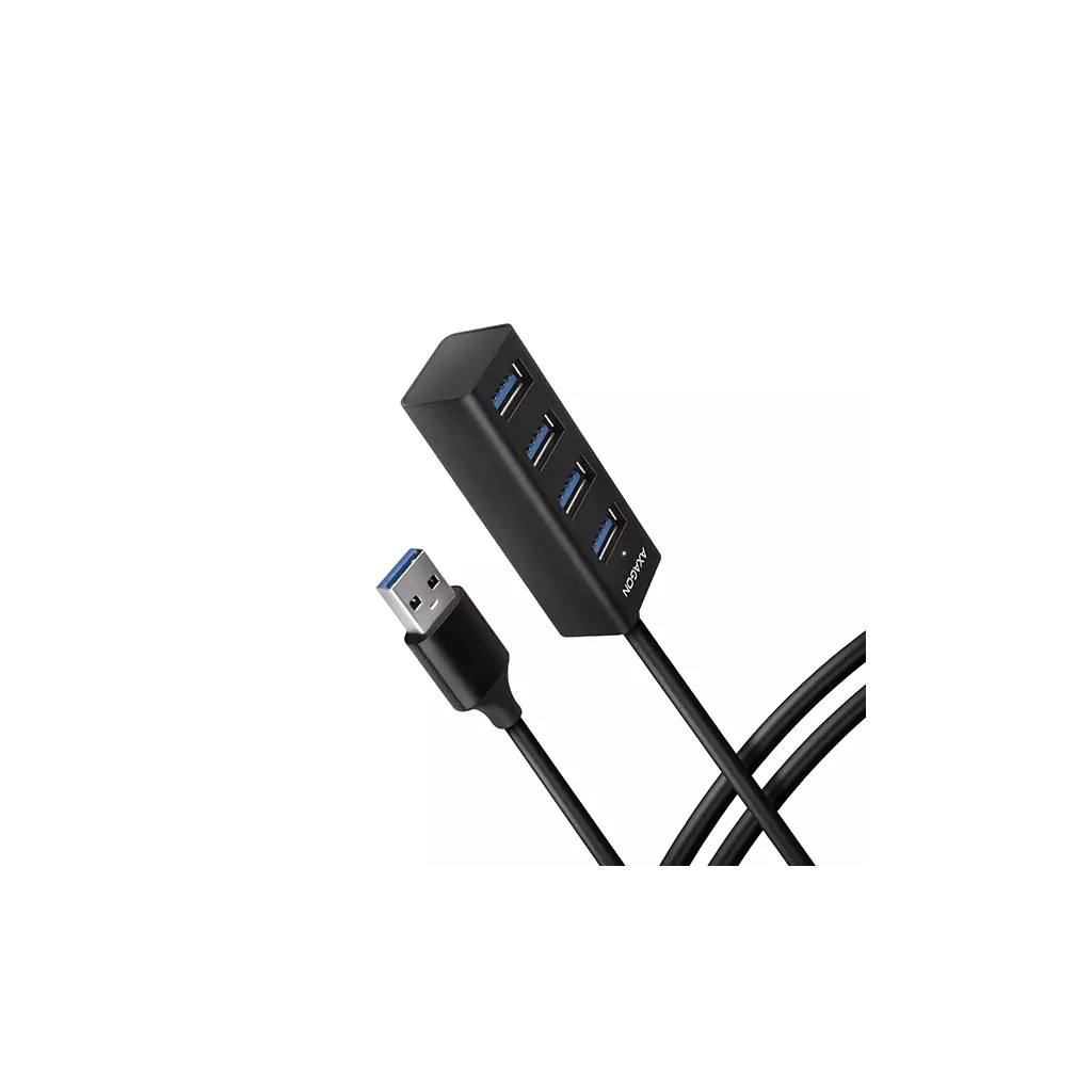 Obrázek produktu AXAGON HUE-M1AL, 4x USB 3.2 Gen 1 MINI hub, kovový, kabel USB-A 1.2m
