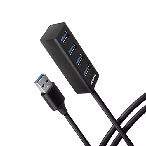obrázek produktu AXAGON HUE-M1AL, 4x USB 3.2 Gen 1 MINI hub, kovový, kabel USB-A 1.2m