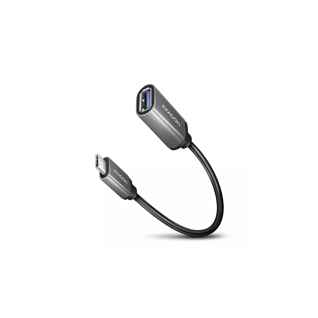 Obrázek produktu AXAGON RUCM-AFAC, kabelová redukce USB-C (M) <-> USB-A (F), 20cm, USB 3.2 Gen 1, 3A, ALU
