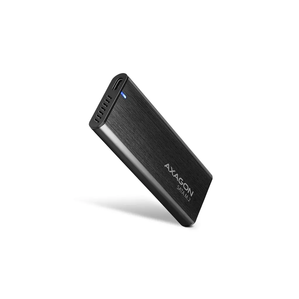 Obrázek produktu AXAGON EEM2-SBC, USB-C 3.2 Gen 2 - M.2 SATA SSD kovový RAW box, bezšroubkový