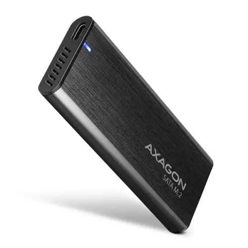 obrázek produktu AXAGON EEM2-SBC, USB-C 3.2 Gen 2 - M.2 SATA SSD kovový RAW box, bezšroubkový
