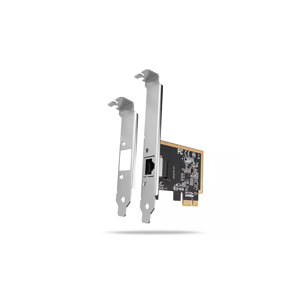 Obrázek produktu AXAGON PCEE-GRF, PCIe síťová karta - 1x Gigabit Ethernet port (RJ-45), Realtek 8111F, vč. LP
