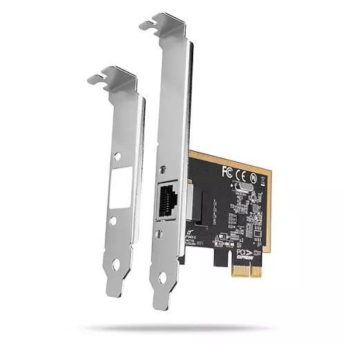 obrázek produktu AXAGON PCEE-GRF, PCIe síťová karta - 1x Gigabit Ethernet port (RJ-45), Realtek 8111F, vč. LP