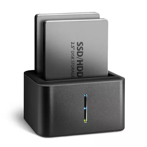obrázek produktu AXAGON ADSA-D25, USB 3.2 Gen 1 - 2x SATA 6G 2.5" SSD/HDD CLONE MINI dokovací stanice
