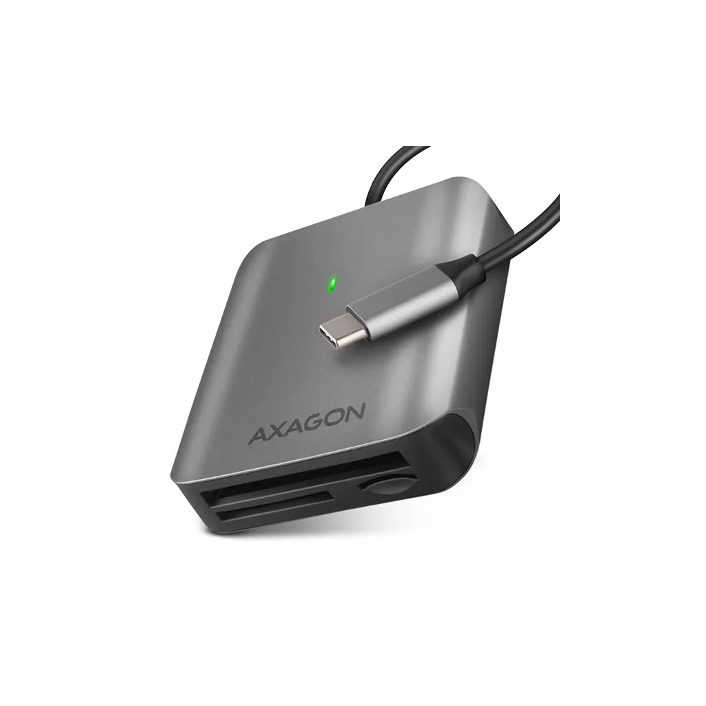 Obrázek produktu AXAGON CRE-S3C, USB-C 3.2 Gen 1 - SUPERSPEED čtečka karet 3-slot & lun SD/microSD/CF, podpora UHS-II