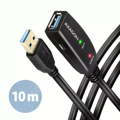obrázek produktu AXAGON ADR-310, USB 3.2 Gen 1 A-M -> A-F aktivní prodlužovací / repeater kabel, 10m
