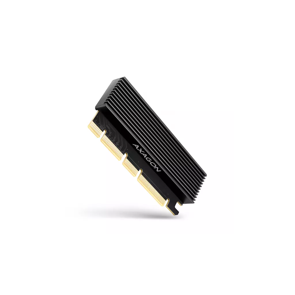 Obrázek produktu AXAGON PCEM2-XS, PCIe x16 - M.2 NVMe M-key slot adaptér, kryt s chladičem pro pasivní chlazení