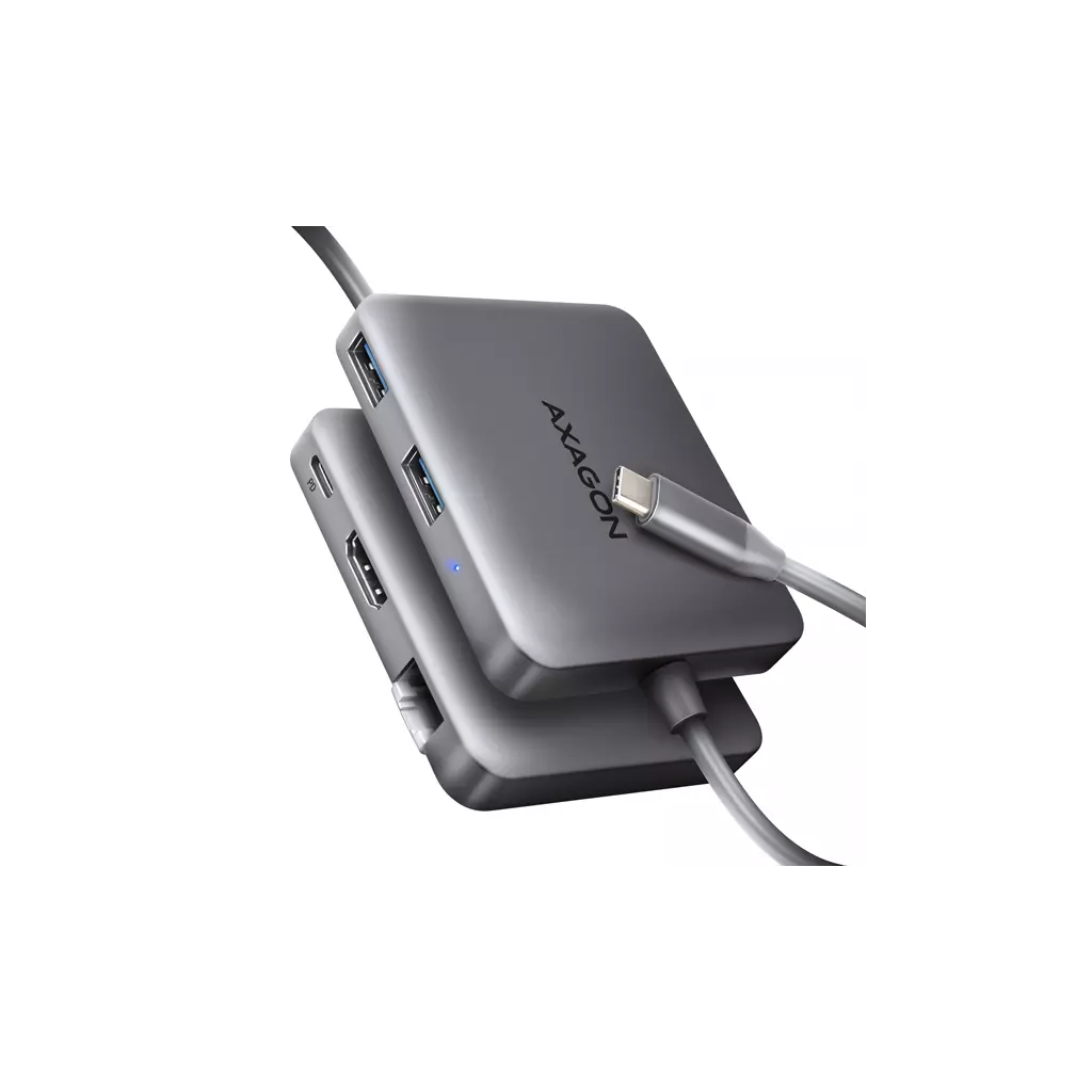 Obrázek produktu AXAGON HMC-5HL, USB 5Gbps hub, 2x USB-A, HDMI 4k/60Hz, RJ-45 GLAN, PD 100W, kabel USB-C 20cm