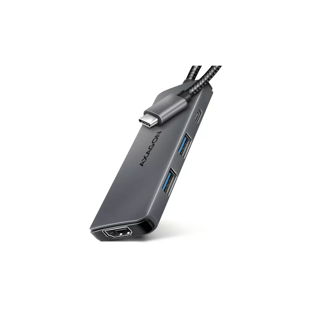 Obrázek produktu AXAGON HMC-5H8K, USB 5Gbps hub, 2x USB-A, USB-C, HDMI 8k/30Hz, PD 100W, kabel USB-C 15cm