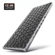 obrázek produktu AXAGON HMC-KB-CS, USB 5Gbps hub s CZ/SK klávesnicí, HDMI 4K/60Hz, 3x USB-A, SD/mSD, audio, PD 100W