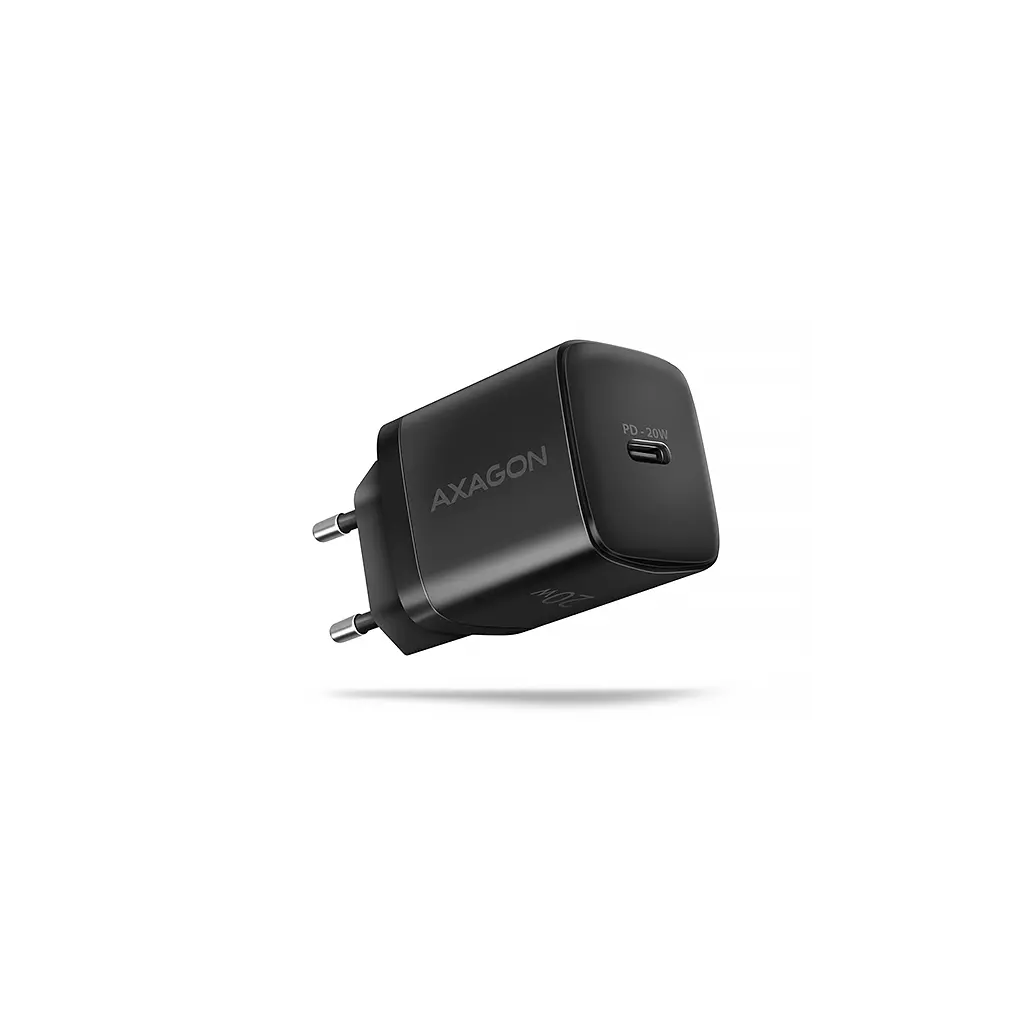 Obrázek produktu AXAGON ACU-PD20, nabíječka do sítě 20W, 1x port USB-C, PD3.0/PPS/QC4+/AFC/Apple, černá