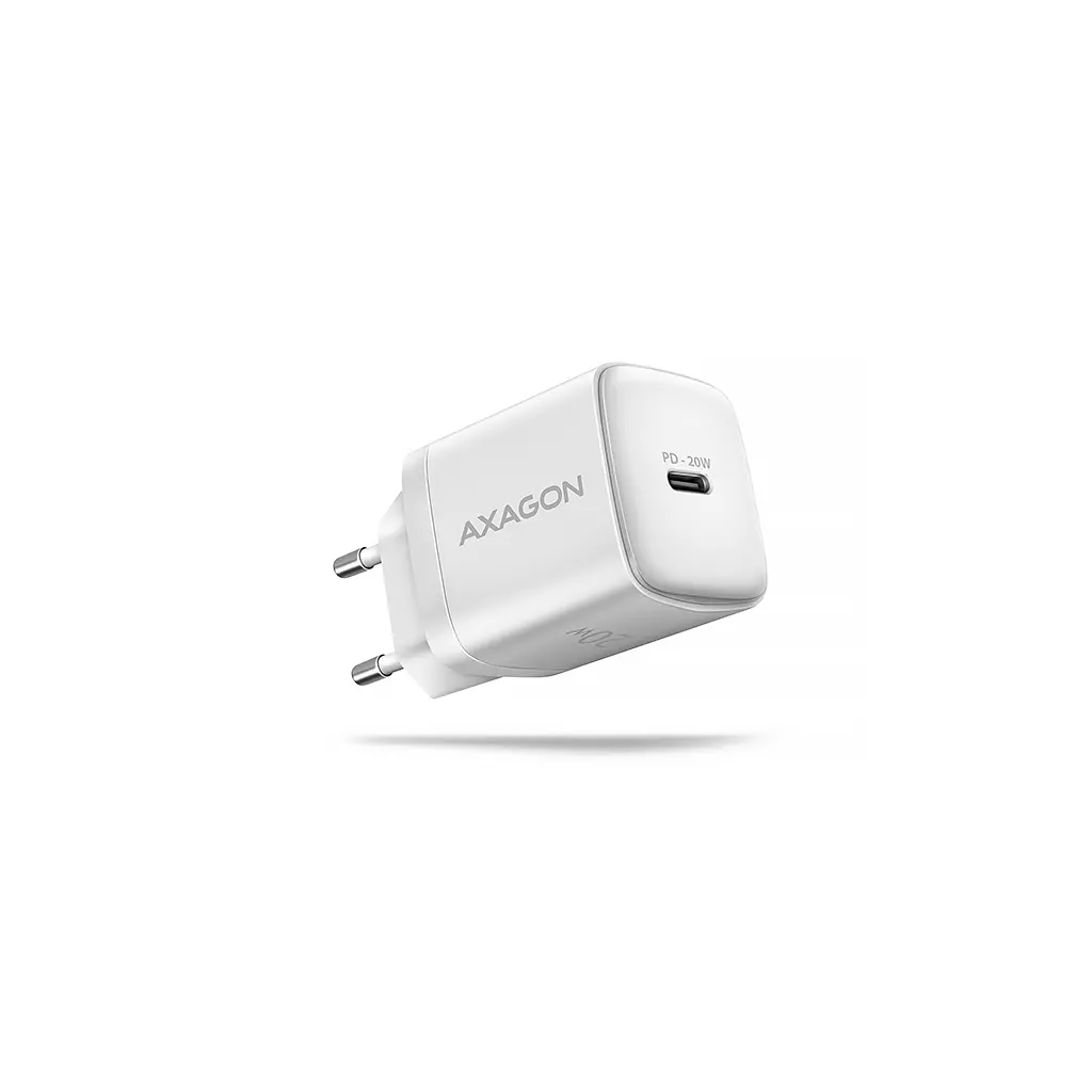 Obrázek produktu AXAGON ACU-PD20W, nabíječka do sítě 20W, 1x port USB-C, PD3.0/PPS/QC4+/AFC/Apple, bílá