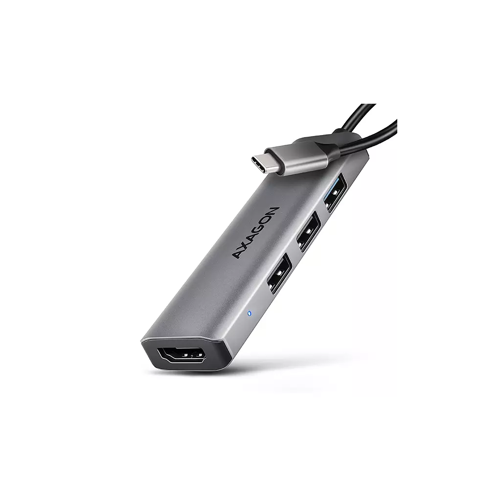 Obrázek produktu AXAGON HMC-H3A, USB 5Gbps hub, 3x USB-A, HDMI 4k/30Hz, kabel USB-C 15cm