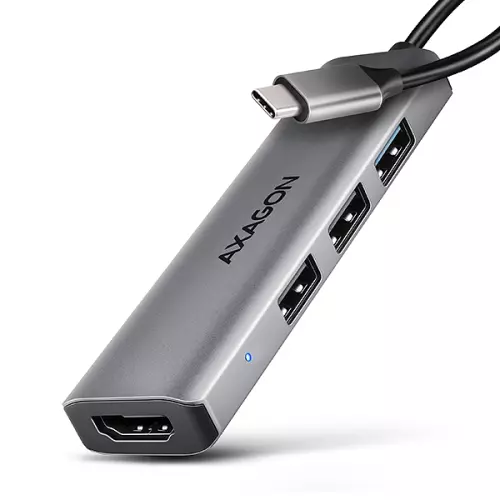 obrázek produktu AXAGON HMC-H3A, USB 5Gbps hub, 3x USB-A, HDMI 4k/30Hz, kabel USB-C 15cm