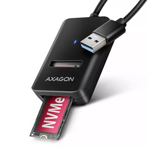 obrázek produktu AXAGON ADM2-AM USB-A 10Gbps - M.2 NVMe & SATA SSD adaptér, kabel USB-A 10cm