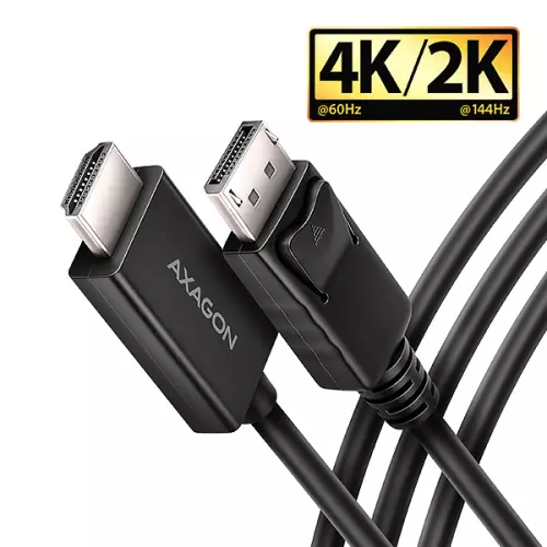 obrázek produktu AXAGON RVD-HI20C2, DisplayPort -> HDMI 2.0b redukce / kabel 1.8m, 4K/60Hz