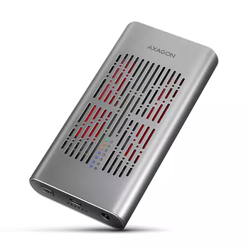 obrázek produktu AXAGON EEM2-20GD, USB-C 20Gbps externí box pro dva M.2 NVMe SSD s funkcí klonování