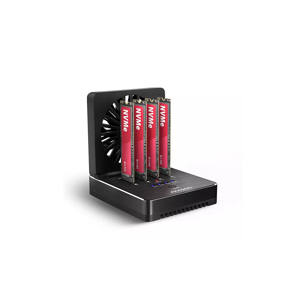 Obrázek produktu AXAGON ADSA-M2C44, USB4 dokovací stanice pro 4× M.2 NVMe SSD s funkcí klonování