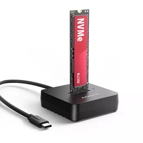 obrázek produktu AXAGON ADSA-M2C11L, USB-C 10Gbps dokovací stanice pro 1× M.2 NVMe SSD